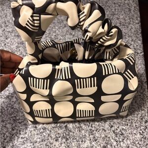 Cream and Black Modern Graphic Mini Purse